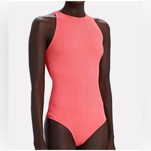 A.L.C. Green ribbed sleeveless bodysuit S